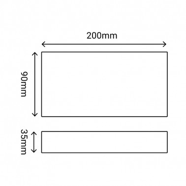 SULION KAMAL LED aplique negro rectangular