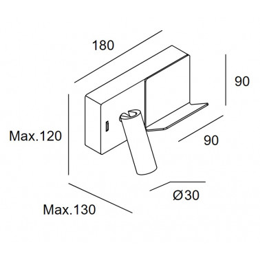 LEDSC4 E-LAMP Mini Aplique negro