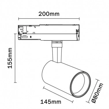 MANTRA FIJI Proyector de carril negro 30W 4000K