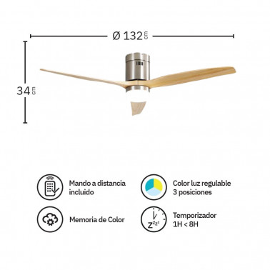 FABRILAMP Aguilón 1 Ventilador de Techo Níquel