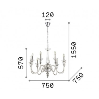 IDEAL LUX DOGE SP9 Colgante transparente