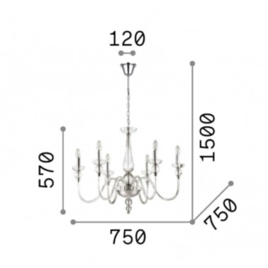 IDEAL LUX DOGE SP6 Colgante transparente