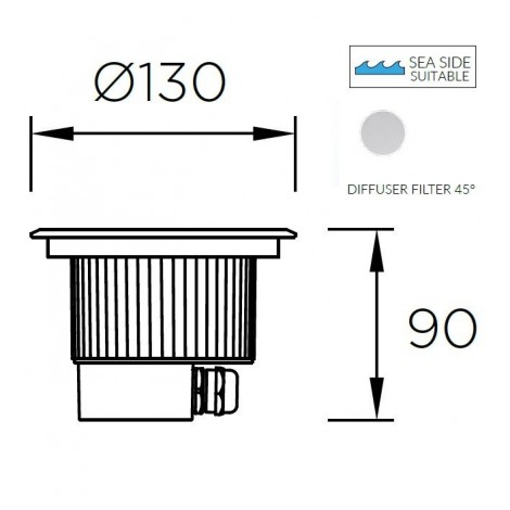 LEDSC4 Gea Compact Uplight Round 130 4000K