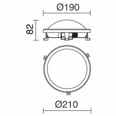 DOPO FAR ROUND LED Aplique Negro