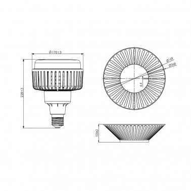 LIGHTED CAMPANA LOWBAY E40 95W 4000K