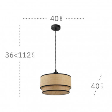 FABRILAMP ROQUE Colgante natural/negro Ø400