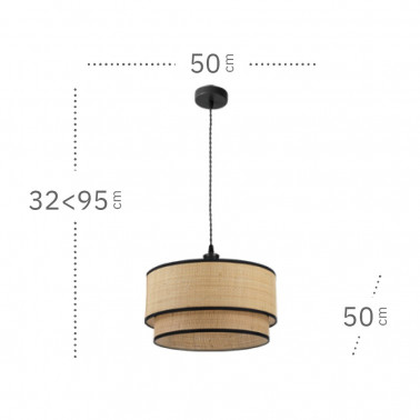 FABRILAMP ROQUE Colgante natural/negro Ø500