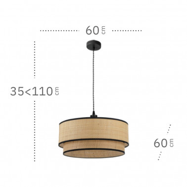 FABRILAMP ROQUE Colgante natural/negro Ø600