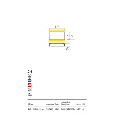 REDO KAMAL 175 Aplique Gris Oscuro 3000K