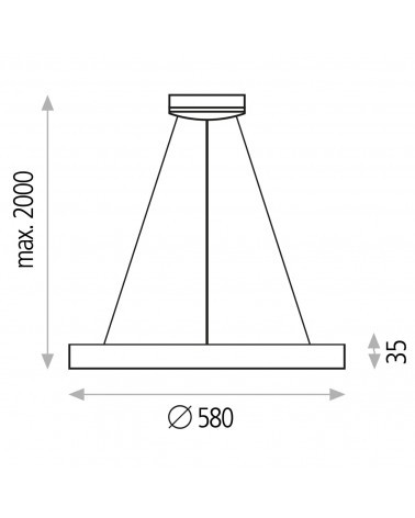 ACB GRACE 580 TRIAC Colgante Negro 3000K