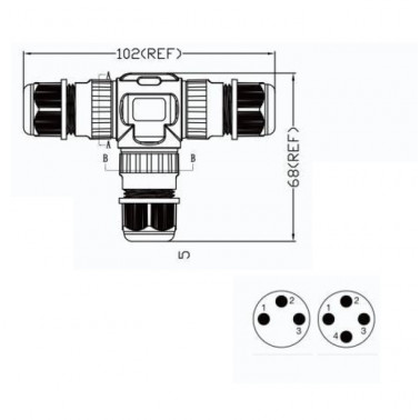 MANTRA CONECTOR IP68 3 POLOS EN T