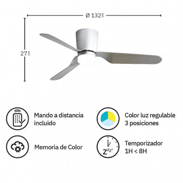 FABRILAMP KOCHI VENTILADOR DE TECHO NÍQUEL