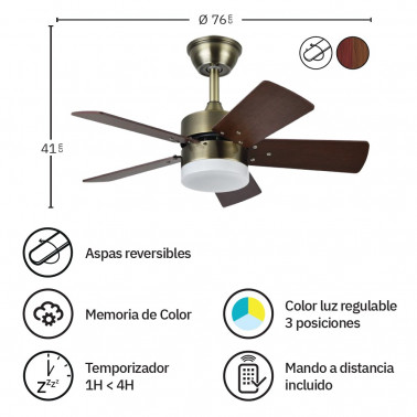 Ventilador con Luz de Techo de Cuero Marta