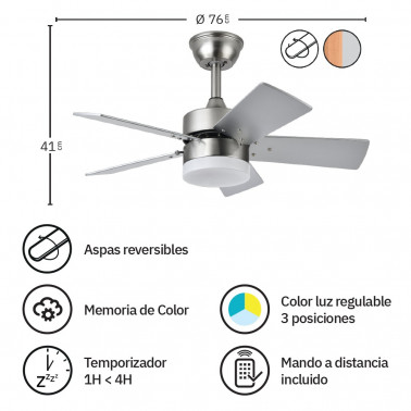 Ventilador con Motor DC de Techo Níquel Marta Fabrilamp