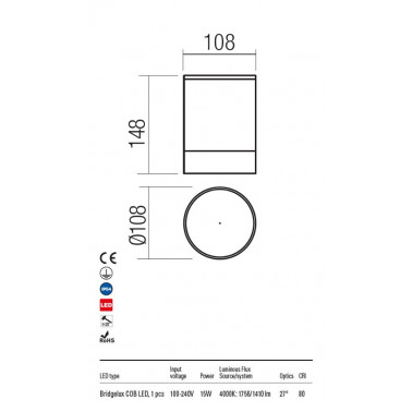 REDO XILO 108 Plafón Blanco 4000K