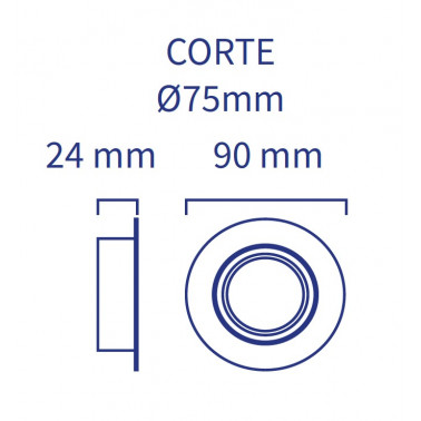 ATMOSS AXIS EMPOTRABLE BASCULANTE BLANCO Ø90x24