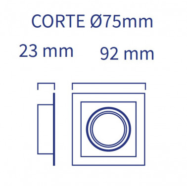 ATMOSS AXIS EMPOTRABLE BASCULANTE ALUMINIO 92x92