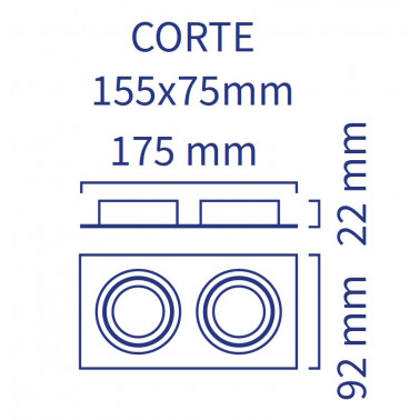 ATMOSS AXIS EMPOTRABLE BASCULANTE DOBLE BLANCO