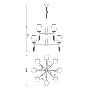 MANTRA TIFFANY cromo colgante 12+12L