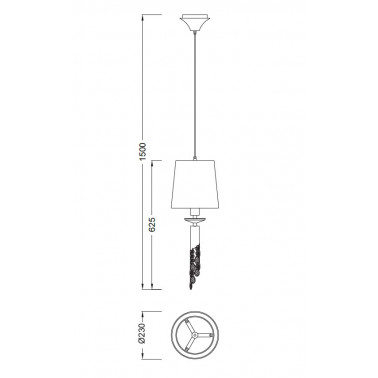 MANTRA TIFFANY cromo colgante 1+1L