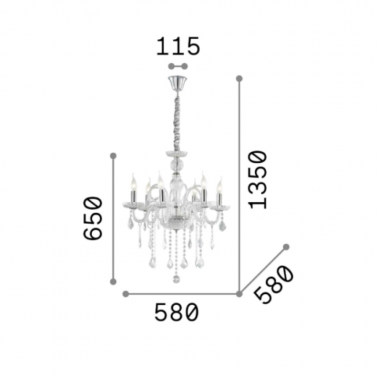 IDEAL LUX GIUDECCA SP6 Colgante transparente