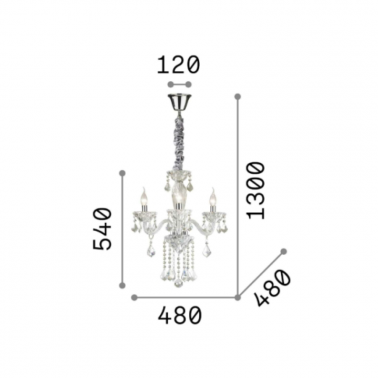 IDEAL LUX TIEPOLO SP3 Colgante transparente