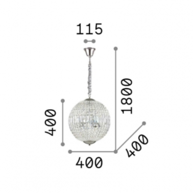 IDEAL LUX LUXOR SP6 Colgante cristal