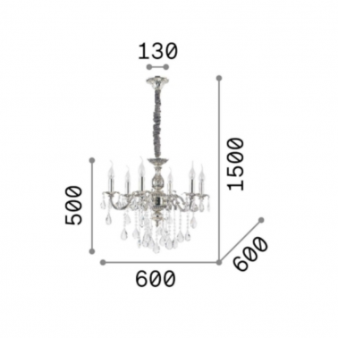 IDEAL LUX IMPERO SP6 Colgante plata