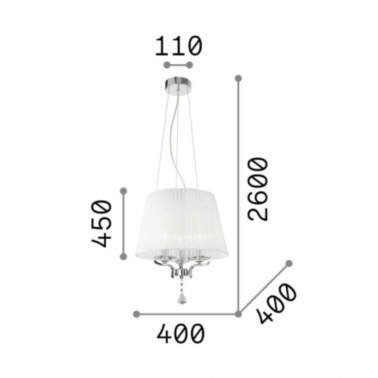 IDEAL LUX PEGASO SP3 Organdí latón