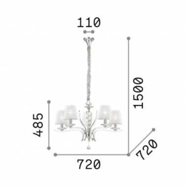 IDEAL LUX PEGASO SP5 Organdí latón