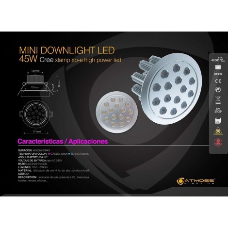 ATMOSS MINI DOWNLIGHT 3200K 45W