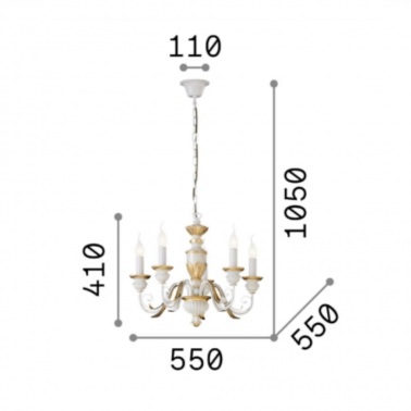 IDEAL LUX FIRENZE SP5 Blanco antiguo