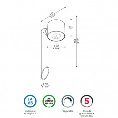 LOMBARDO CLIC GARDEN LED ESTACA VERDE