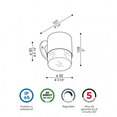 LOMBARDO CLIC UP WALL LED APLIQUE VERDE