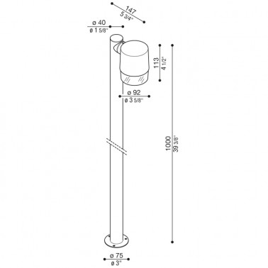 LOMBARDO CLIC UP POST GU10 CORTEN