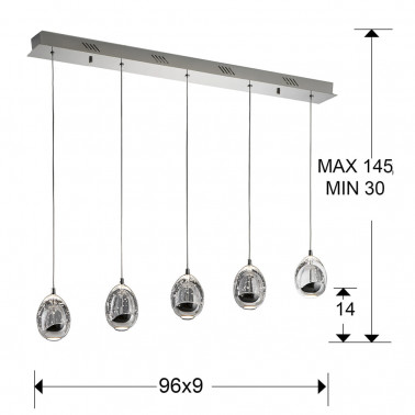 SCHULLER ROCÍO COLGANTE LINEAL CROMO dimable