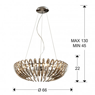 SCHULLER ARIADNA COLGANTE CHAMPAGNE 12L dimable