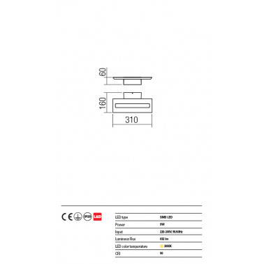 REDO EXOD APLIQUE DE PARED BLANCO 3000K