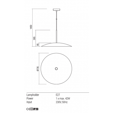 REDO CYMBAL Colgante negro/oro