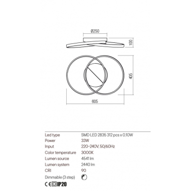 REDO ESPIRAL 605 Plafón Oro