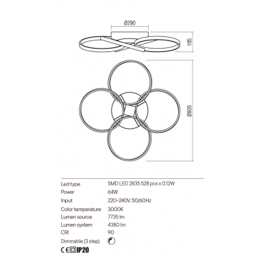 REDO ESPIRAL 805 Plafón Oro