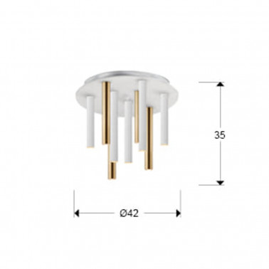 SCHULLER VARAS PLAFÓN ORO-BLANCO DIMABLE