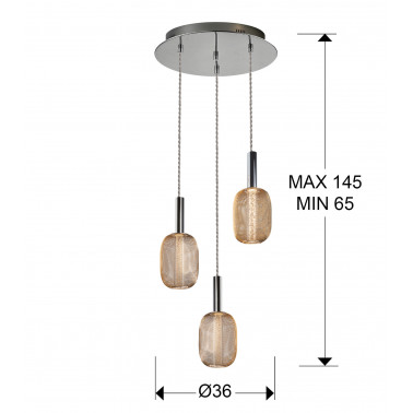 SCHULLER MICRÓN Colgante cromo-oro 3L dimable