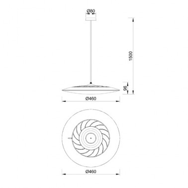 MANTRA SLIM 460 Colgante Negro 50W 3000K