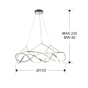 SCHULLER MOLLY Colgante cromo Ø110 dimable con mando