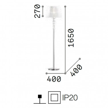 IDEAL LUX PEGASO PT1 BIG Organdí blanco