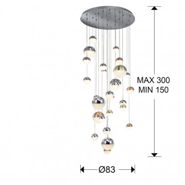 SCHULLER SPHERE COLOR colgante 27L Ø80 dimable