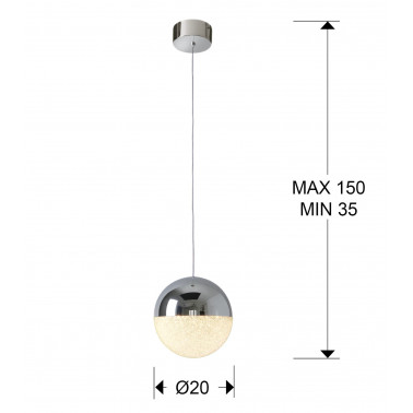 SCHULLER SPHERE LED colgante cromo Ø20