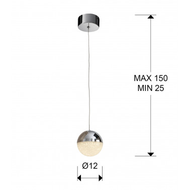 SCHULLER SPHERE LED colgante cromo Ø12