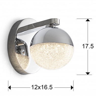 SCHULLER SPHERE LED Aplique cromo Ø12